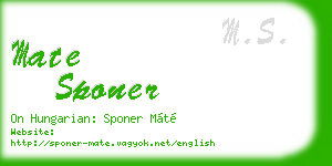 mate sponer business card