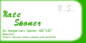 mate sponer business card